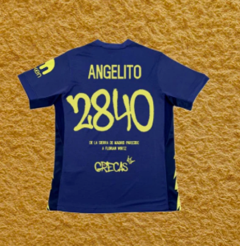 with Speical Fonts Fan Version 2025-2026 Atletico Madrid 2840 Away Dark Blue Soccer Jersey Football Shirt