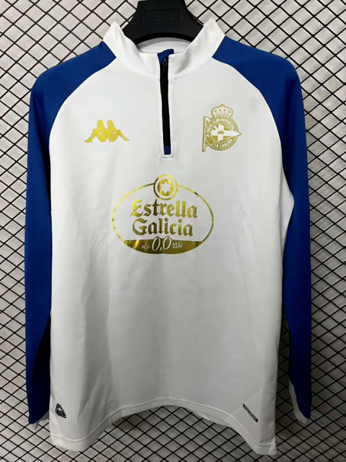 2025-2026 Deportivo La Coruña White Soccer Training Sweater