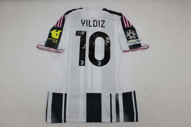 with Jeep+UCL Patch Maillot Juve Shirt Fans Version 2025-2026 Juventus YILDIZ 10 Home Soccer Jersey Football Shirt