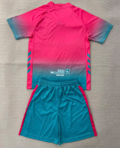 Youth Uniform Kids Kit Tenerife 2025-2026 Away Red Soccer Jersey Shorts Child Football Set