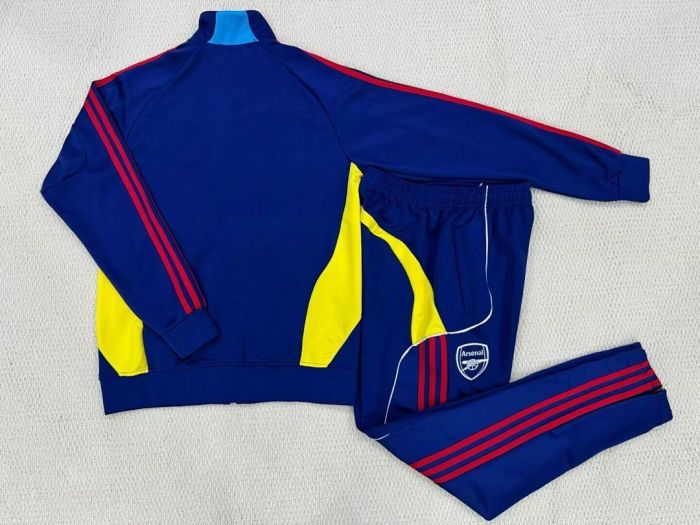 Adult 2025-2026 Arsenal Dark Blue/Yellow Soccer Jacket and Long Pants Football Tracksuit