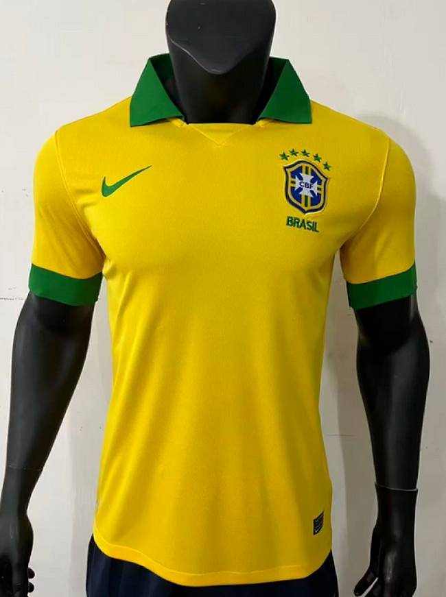 Retro Jersey 2013 Brazil Home Soccer Jersey Vintage Brasil Football Shirt