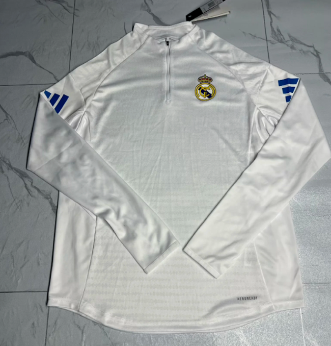 2025-2026 Real Madrid White Soccer Training Sweater