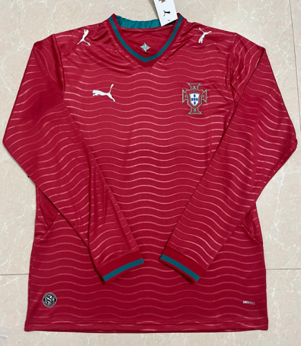Long Sleeve Fan Version 2026 Portugal Home Soccer Jersey Football Shirt