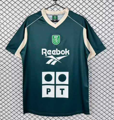 Retro Jersey 2000-2001 Sporting Lisbon Green Soccer Training Jersey Vintage Football Shirt
