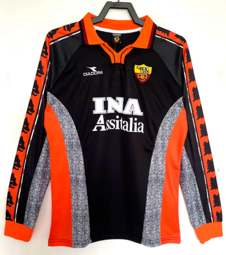 Retro Jersey Long Sleeve As Roma 1998-1999 Third Away Soccer Jersey Vintage Football Shirt