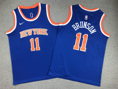 New York Knicks 11 BRUNSON Blue NBA Shirt Men's Basketball Jersey