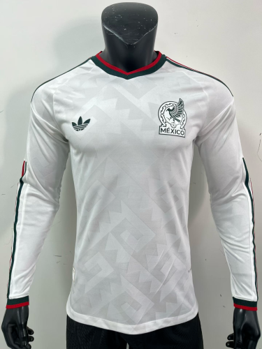 Player Version Long Sleeve 2026 Mexico Away White Soccer Jersey Adulto Camiseta de Futbol