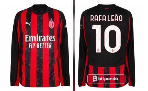Long Sleeve Fan Version 2025-2026 AC Milan RAFA LEAO 10 Home Soccer Jersey AC Football Shirt