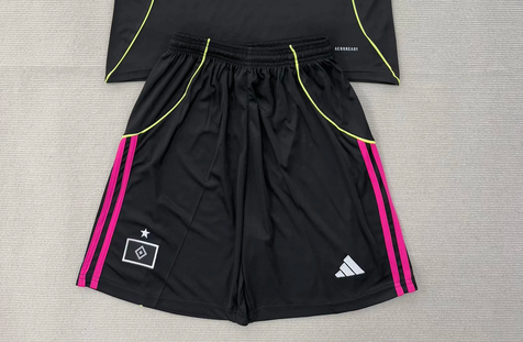 Fan Version 2025-2026 Hamburg Third Away Black Soccer Shorts Football Shorts