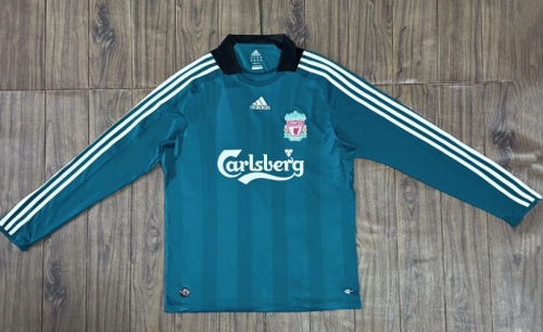 Long Sleeve Retro Jersey 2008-2009 Liverpool Away Soccer Jersey Vintage Football Shirt