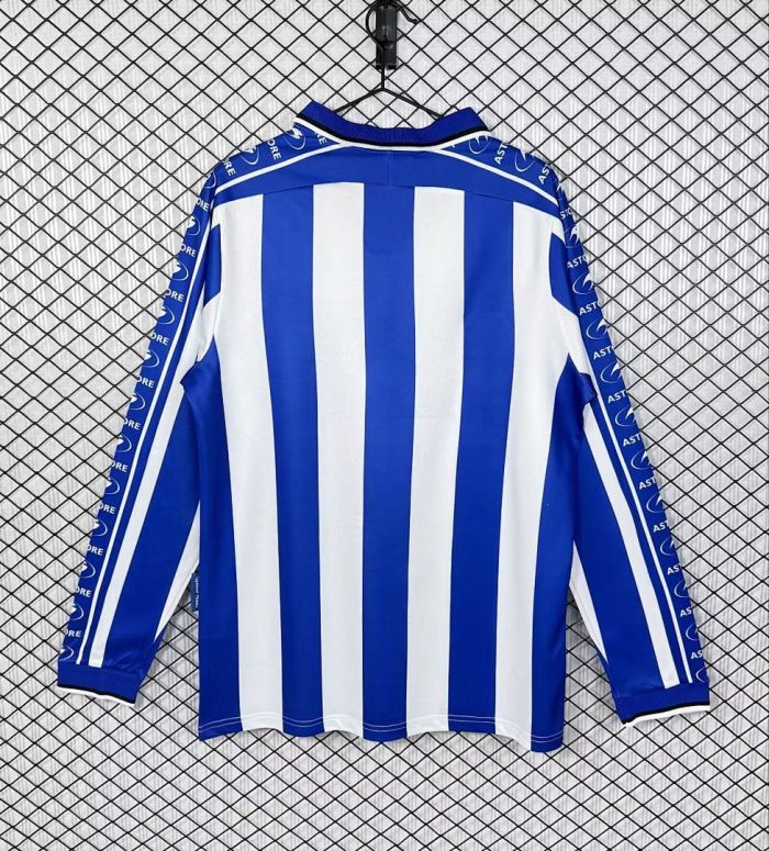 Long Sleeve Retro Jersey 1998-1999 Deportivo Alaves Home Soccer Jersey Vintage Football Shirt