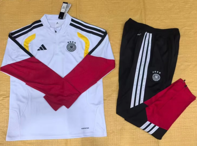 2025-2026 Germany White/Red Soccer Training Sweater and Pants Football Kit