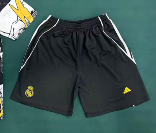 Fan Version 2025-2026 Real Madrid Black Soccer Shorts Football Shorts