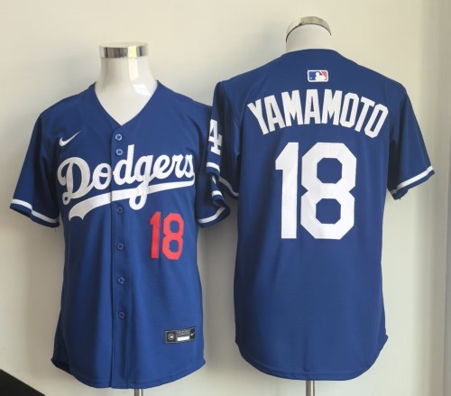 Los Angeles Dodgers YAMAMOTO 18 Blue Cool Base Shirt MLB Jersey