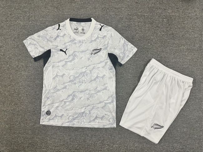 Youth Uniform Kids Kit 2026 New Zealand Home Soccer Jersey Shorts Child Football Set