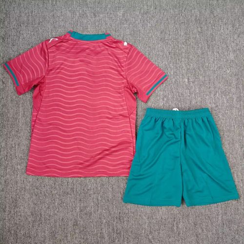 Youth Uniform Kids Kit 2026 Portugal Home Soccer Jersey Shorts Child Football Set