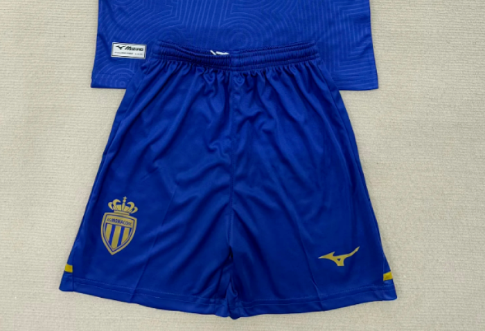 Fan Version 2025-2026 As Monaco Away Blue Soccer Shorts Football Shorts