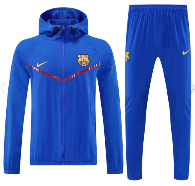 with Caps 2025-2026 Barcelona Blue Soccer Training Hoodie and Pants Football Hoody