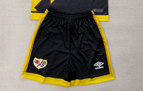 Fan Version 2025-2026 Vallecano Third Away Black Soccer Shorts Football Shorts