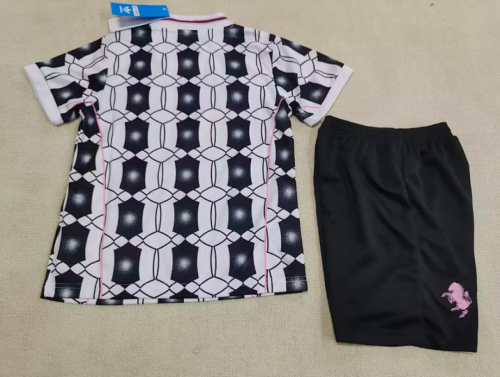 Youth Uniform Kids Kit 2025-2026 Juventus Black/White Soccer Training Jersey Shorts Child Football Set