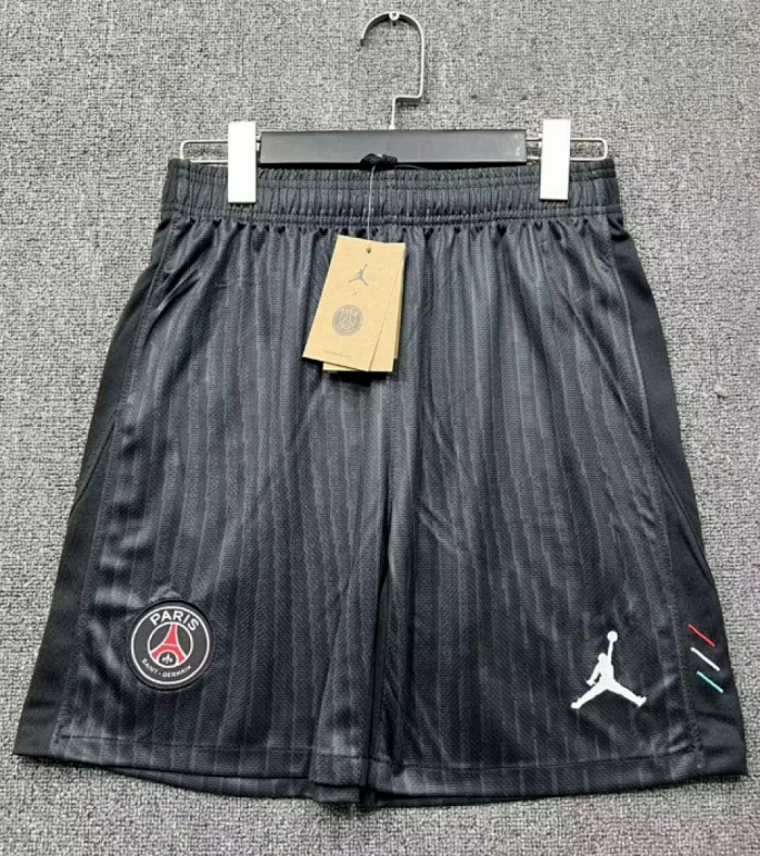 Fan Version 2025-2026 PSG Fourth Away Black Soccer Shorts Football Shorts