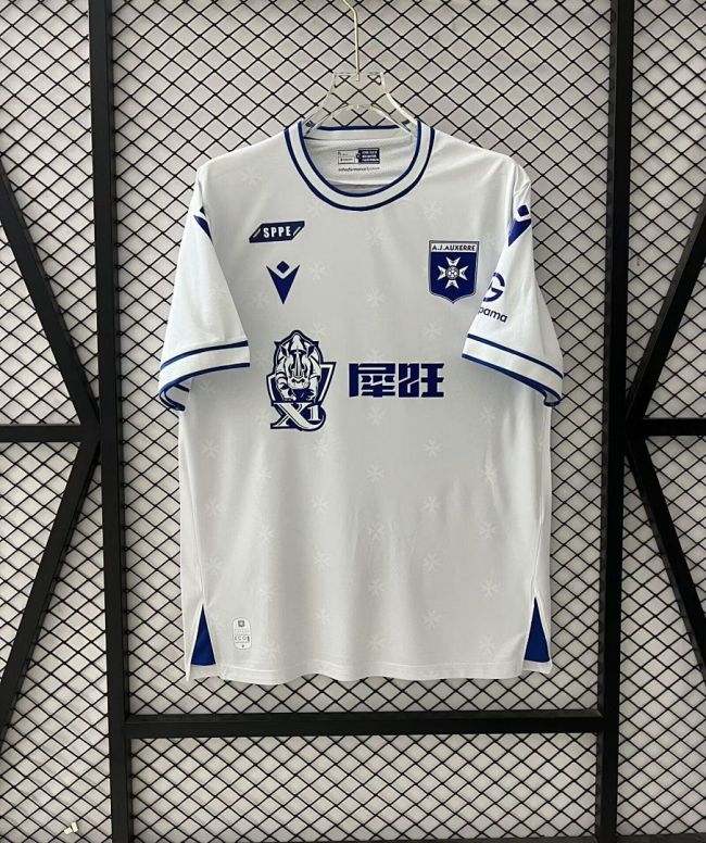Fan Version 2025-2026 AJ Auxerre Home Soccer Jersey Football Shirt