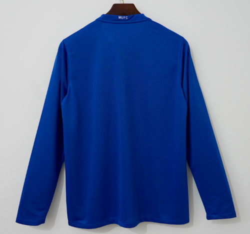 Long Sleeve Retro Jersey 2008-2009 Manchester United Blue 40th Anniversary Soccer Jersey Vintage Football Shirt