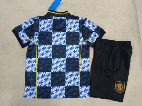 Youth Uniform Kids Kit 2025-2026 Manchester United Special Edition Soccer Jersey Shorts Child Football Set