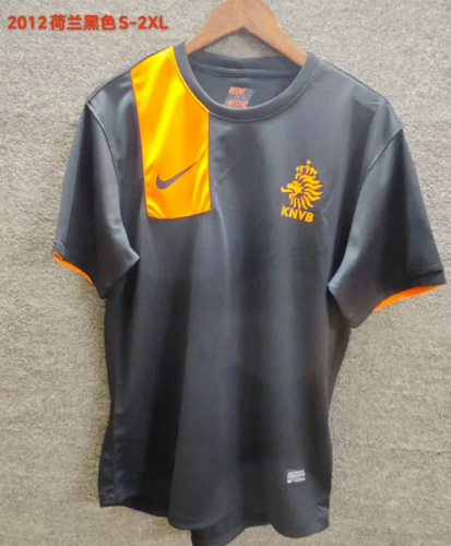 Retro Jersey 2012 Netherlands Away Black Soccer Jersey Vintage Holland Football Shirt