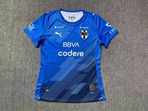 Women 2025-2026 Monterrey Third Away Blue Soccer Jersey Girl Football Shirt
