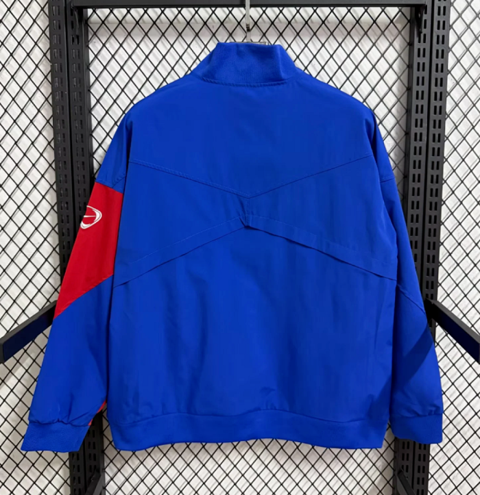 2025-2026 PSG Blue/Red Soccer Windbreaker Jacket Football Jacket