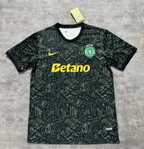 Fan Version 2025-2026 Sporting Lisbon Black/Green Special Edition Football Shirt Soccer Jersey