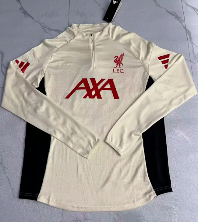 2025-2026 Player Version Liverpool Light Yellow Soccer Training Sweater