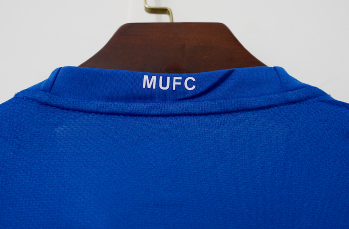 Long Sleeve Retro Jersey 2008-2009 Manchester United Blue 40th Anniversary Soccer Jersey Vintage Football Shirt