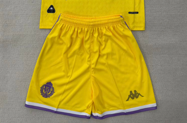 Fan Version 2025-2026 Valladolid Third Away Yellow Soccer Shorts Football Shorts