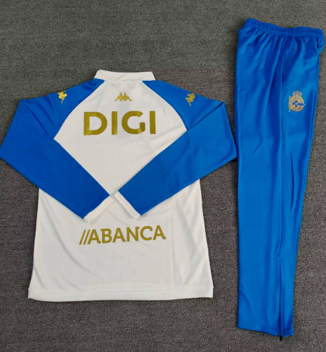 2025-2026 Deportivo La Coruña White/Blue Soccer Training Sweater Pants