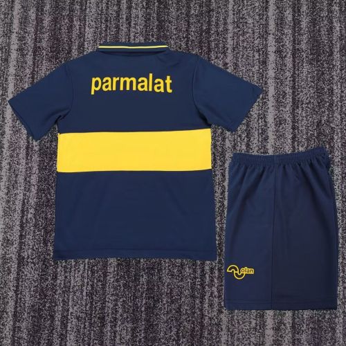 Retro Kids Kit Youth Uniform 1993-1995 Boca Juniors Home Soccer Jersey Shorts Child Vintage Football Kit
