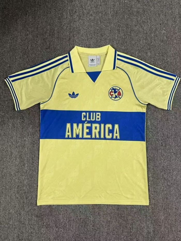 Retro Model 2025-2026 Club America Aguilas Yellow Soccer Jersey Football Shirt