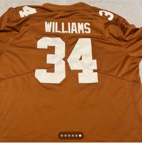 Texas Longhorns 34 WILLIAMS  NFL Shirt