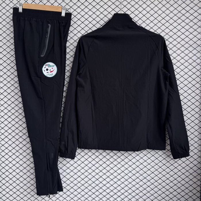 2025-2026 Algeria Black Soccer Windbreaker Jacket Football Jacket and Pants