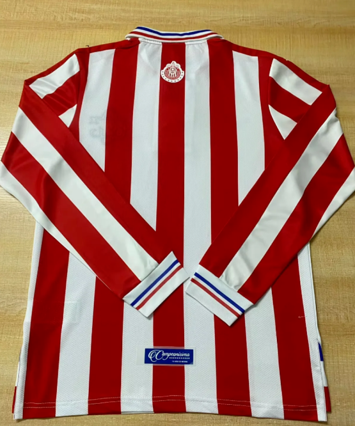 Long Sleeve Retro Jersey Chivas 110th Anniversary Home Soccer Jersey Vintage Football Shirt