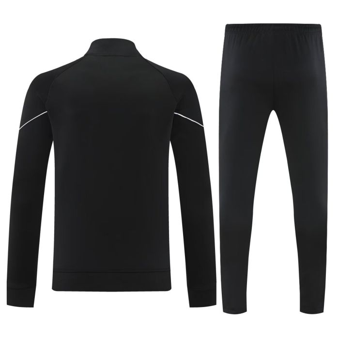 Adult 2025-2026 Ac Milan Black Soccer Jacket and Long Pants Football Tracksuit