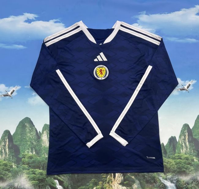Long Sleeve Fan Version 2026 Scotland Home Soccer Jersey Football Shirt