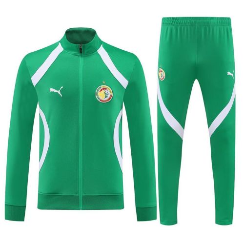Adult 2025-2026 Senegal Green/White Soccer Jacket and Long Pants Football Tracksuit