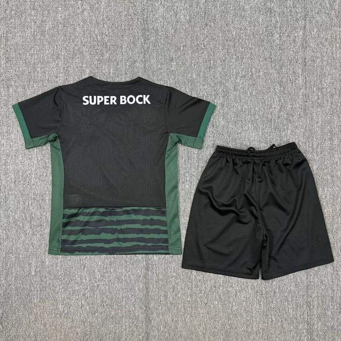 Youth Uniform Kids Kit 2025-2026 Sporting Lisbon Xmas Version Soccer Jersey Shorts Child Football Set