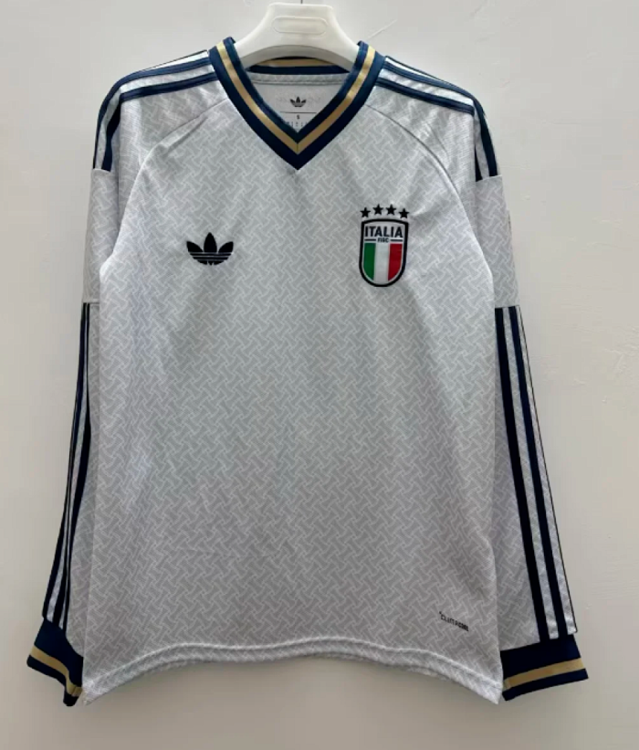Fan Version Long Sleeve 2026 Italy Away White Soccer Jersey Football Shirt