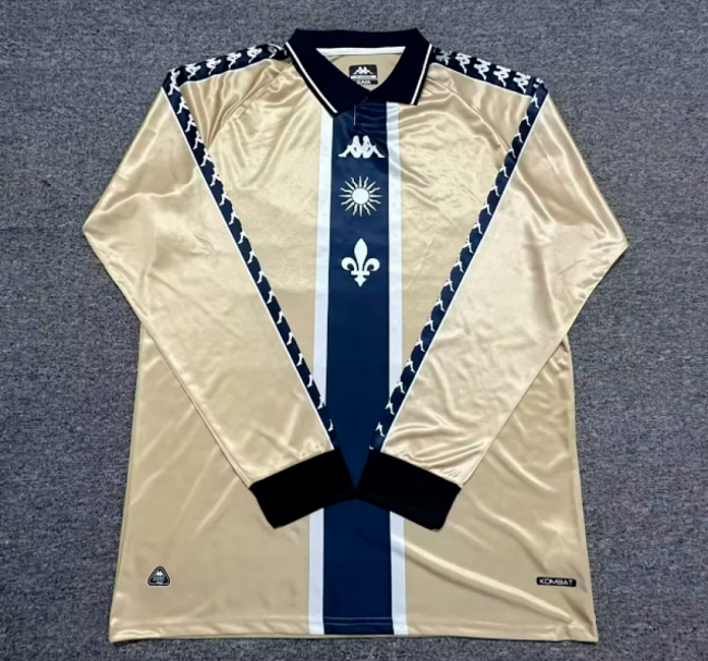 Long Sleeve Fan Version 2025-2026 FC Versailles 78 Gold Soccer Training Jersey Football Maillot