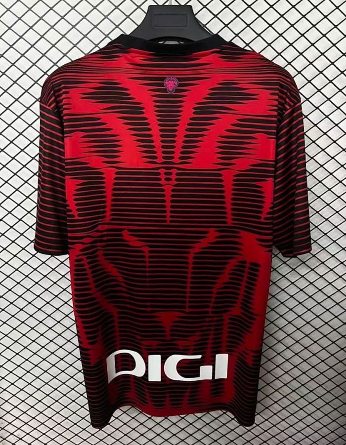 Fan Version 2025-2026 Athletic Bilbao Fourth Away Red/Black Soccer Jersey Football Shirt