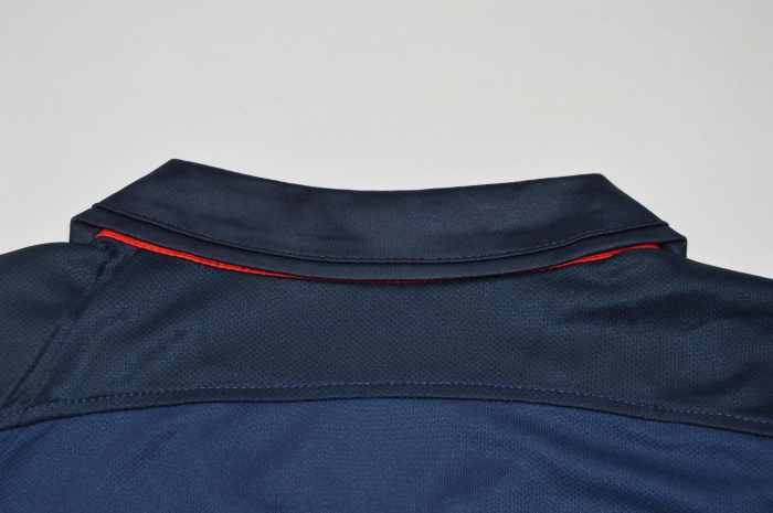 with LFP Patch Retro Jersey 2015-2016 Atletico Madrid Away Dark Blue Soccer Jersey Vintage Football Shirt